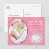 Faire-part Carte postale photo Carrosse rose et argent de Cen (Devant / Derrière)