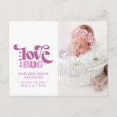 Faire-part Carte postale photo d'annonce de naissance | Love  (Devant)