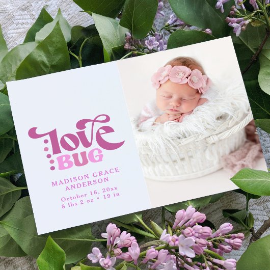 Faire-part Carte postale photo d'annonce de naissance | Love 