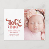 Faire-part Carte postale photo d'annonce de naissance | Love  (Devant)