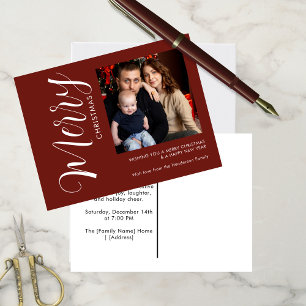 Faire-part Carte postale photo de Noël moderne et joyeuse M