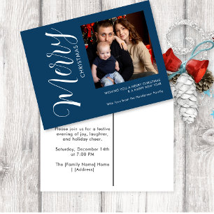 Faire-part Carte postale photo de Noël moderne et joyeuse M