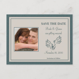 Faire-part Carte postale photo de sauvegarde de date - Colomb