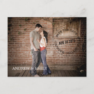 Faire-part Carte postale photo du cercle du cachet de la date