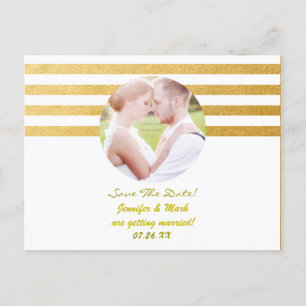 Faire-part Carte postale photo « Save Date » avec bandes de p