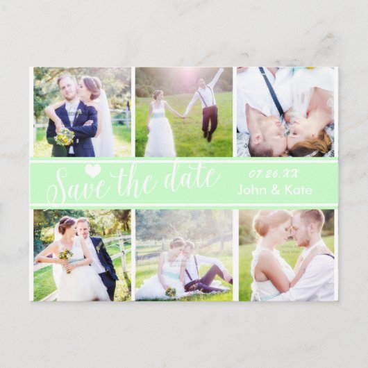 Faire-part Carte postale photo SAVE THE DATE Mariage Vert Men (Devant)