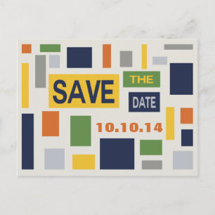 Faire-part Carte postale Pop Art Abstrait Save The Date - Ble