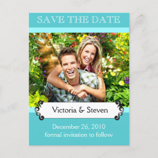 Faire-part Carte postale pour annoncer une date de mariage en