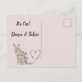 Faire-part Carte postale pour réserver la date avec des chats (Dos)