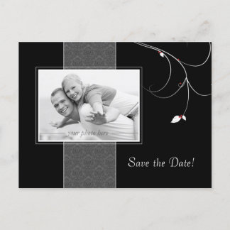Faire-part Carte postale pour sauvegarder la date Feuille gri