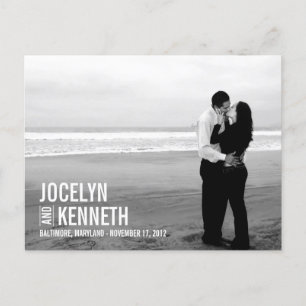 Faire-part Carte postale 'Pure Simplicity Save The Date' - Bl