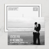 Faire-part Carte postale 'Pure Simplicity Save The Date' - Bl (Devant / Derrière)