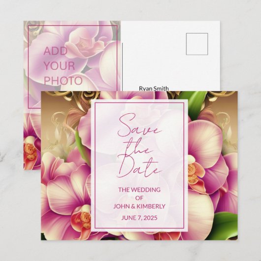 Faire-part Carte postale QR Code pour sauver la date de maria (Devant / Derrière)