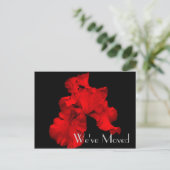 Faire-part Carte postale Red Hot Iris Nouvelle adresse Floral (Debout devant)