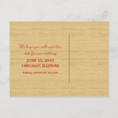 Faire-part Carte postale 'Red Rustic Chevron Save the Date' (Dos)