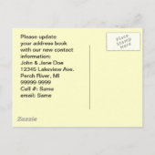 Faire-part Carte Postale Retro Couple Nous avons déménagé Son (Dos)