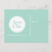 Faire-part Carte postale rétro de sauvegarde de date en vert (Dos)