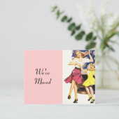 Faire-part Carte Postale Retro Fun Maman Fun Fille Motée Nouv (Debout devant)