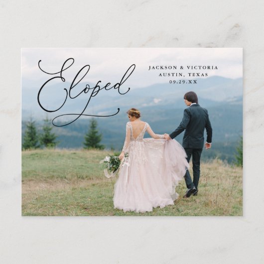 Faire-part Carte postale Romance Eloped (Devant)