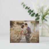 Faire-part Carte postale Romance Merci (Debout devant)