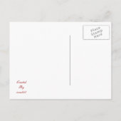 Faire-part Carte postale rouge tournoyer or "Save The Date" a (Dos)