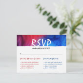 Faire-part Carte postale RSVP Blue Red Fire Ice Bat Bar Mitzv (Debout devant)