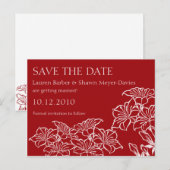 Faire-part Carte postale Ruby Floral Outlines pour annoncer v (Devant / Derrière)