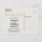 Faire-part Carte postale rustique de sauvegarde de photo - Ma (Dos)