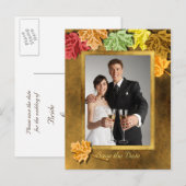 Faire-part Carte postale 'Sauver la date des feuilles d'autom (Devant / Derrière)