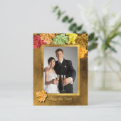 Faire-part Carte postale 'Sauver la date des feuilles d'autom (Debout devant)