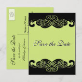 Faire-part Carte postale "Save the Date" à motif de défilemen (Devant / Derrière)