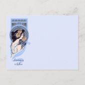 Faire-part Carte postale "Save the Date" art nouveau bleu (Dos)
