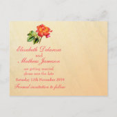 Faire-part Carte postale "Save the Date" avec art de la rose (Dos)