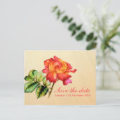 Faire-part Carte postale "Save the Date" avec art de la rose (Debout devant)