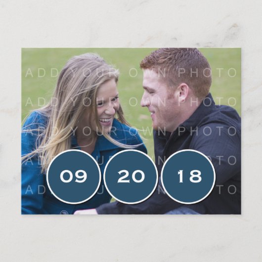 Faire-part Carte postale « Save the Date » avec des cercles m (Devant)