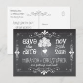 Faire-part Carte postale 'Save the Date' avec pot Mason et ta (Devant / Derrière)