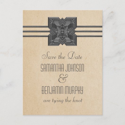 Faire-part Carte postale "Save the Date" avec une bordure de  (Devant)