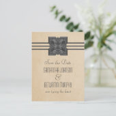Faire-part Carte postale "Save the Date" avec une bordure de  (Debout devant)