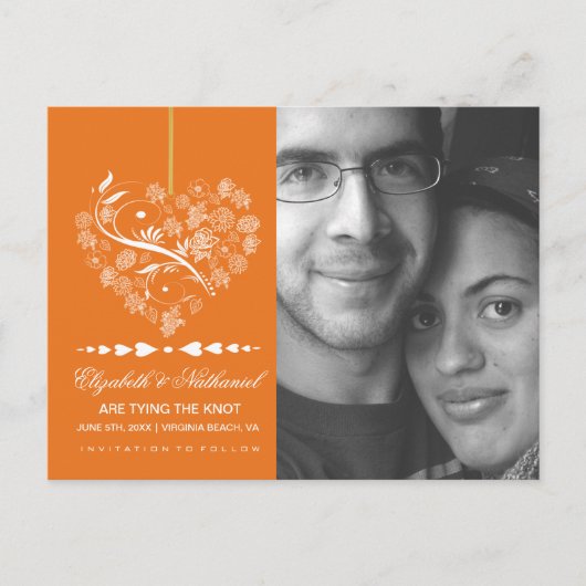 Faire-part Carte postale SAVE THE DATE - citrouille (Devant)