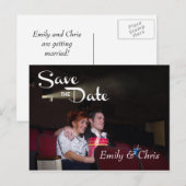 Faire-part Carte postale "Save the Date" écriture élégante (Devant / Derrière)