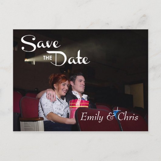 Faire-part Carte postale "Save the Date" écriture élégante (Devant)