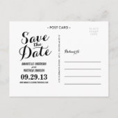 Faire-part Carte postale "Save the Date" en calligraphie (Dos)