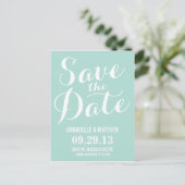 Faire-part Carte postale "Save the Date" en calligraphie (Debout devant)