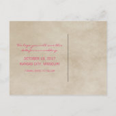 Faire-part Carte postale 'Save the Date' en dentelle rustique (Dos)