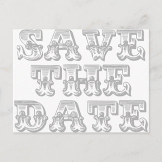 Faire-part Carte postale "Save the Date" gris argenté