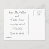 Faire-part Carte postale "Save the Date" gris argenté (Dos)