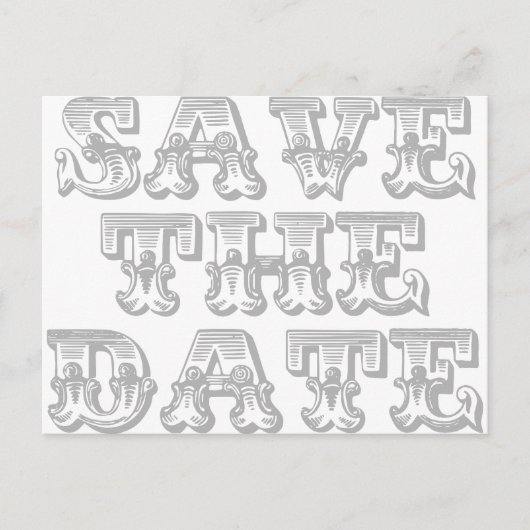 Faire-part Carte postale "Save the Date" gris argenté (Devant)