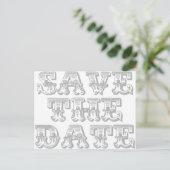 Faire-part Carte postale "Save the Date" gris argenté (Debout devant)