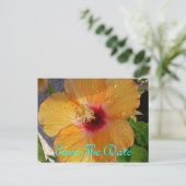 Faire-part Carte postale Save The Date Hibiscus (Debout devant)