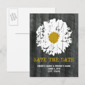 Faire-part Carte postale 'Save The Date' - Marguerite de gran (Devant / Derrière)